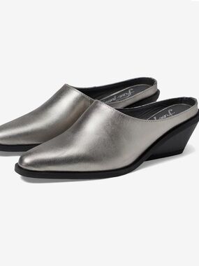 Free People Tallulah Leather Western Wedge Mules Size 38 | 7.5